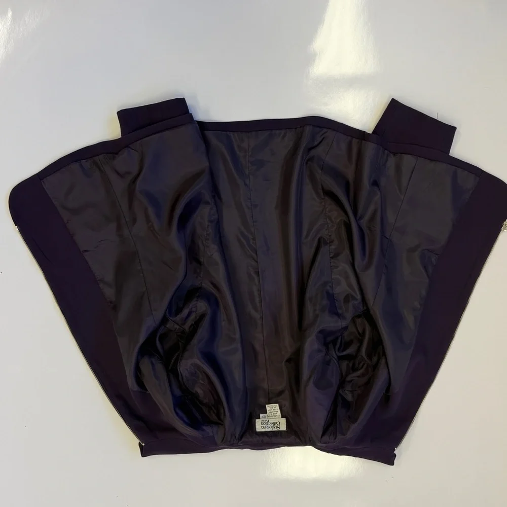 Style & Co. Collection Petite Zip-Up Blazer Plum Petite 12P